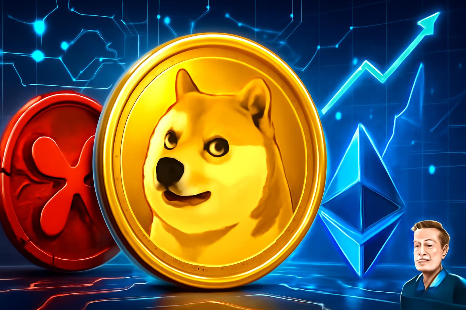 加密市场在美国反弹持续中呈现分化：瑞波下跌，以太坊上涨