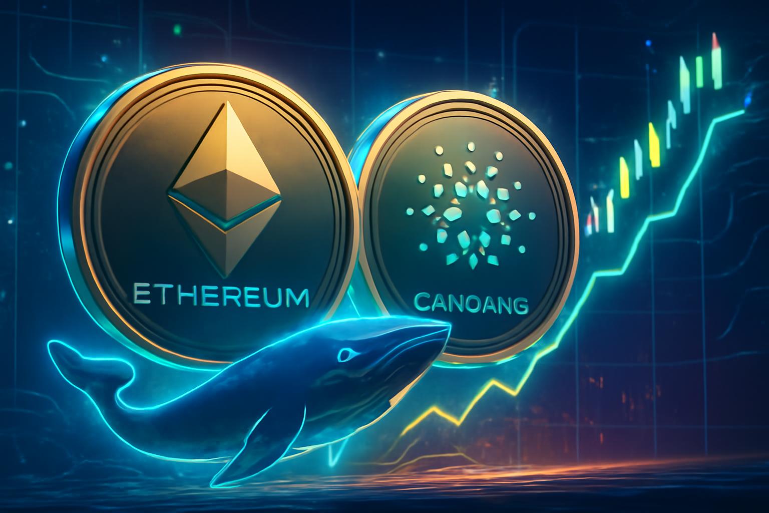 鲸鱼倾向于以太坊 (ETH) 和卡尔达诺 (ADA)，散户滞后