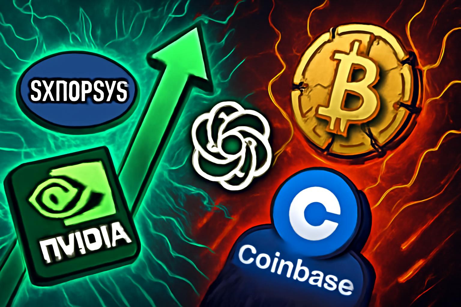 Synopsys 与 Accenture 因 Nvidia 与 OpenAI 交易而反弹; Coinbase 下跌，比特币下跌