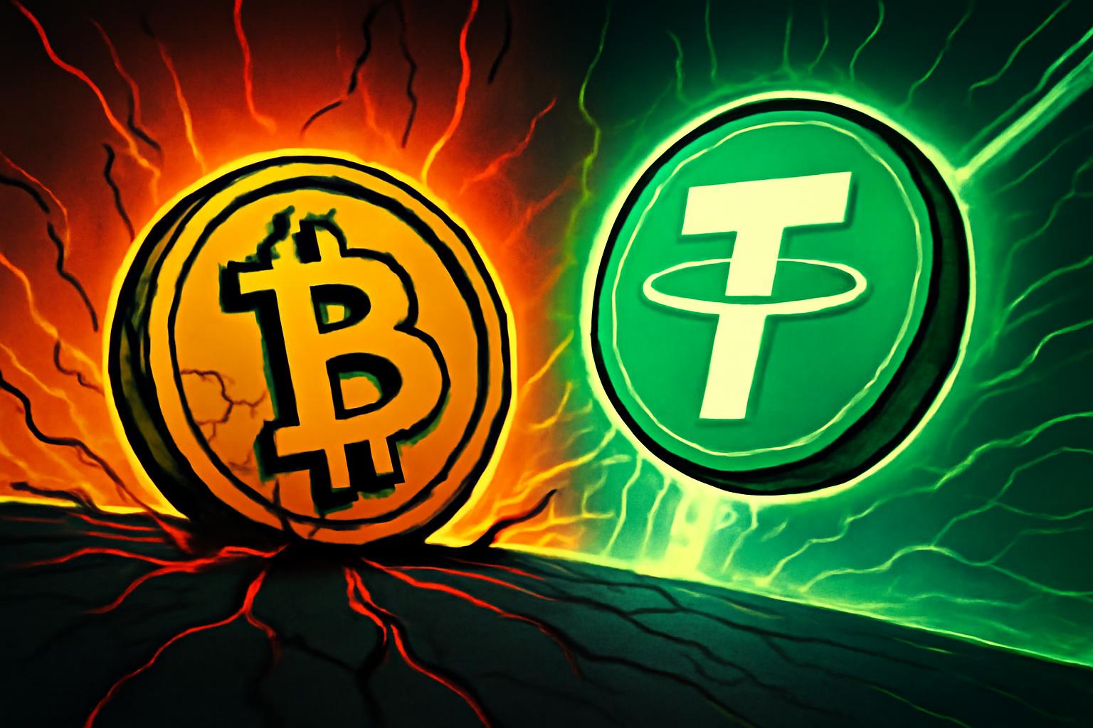 比特币下跌，稳定币激增：市场动态、泰达币的储备支撑，以及政策影响