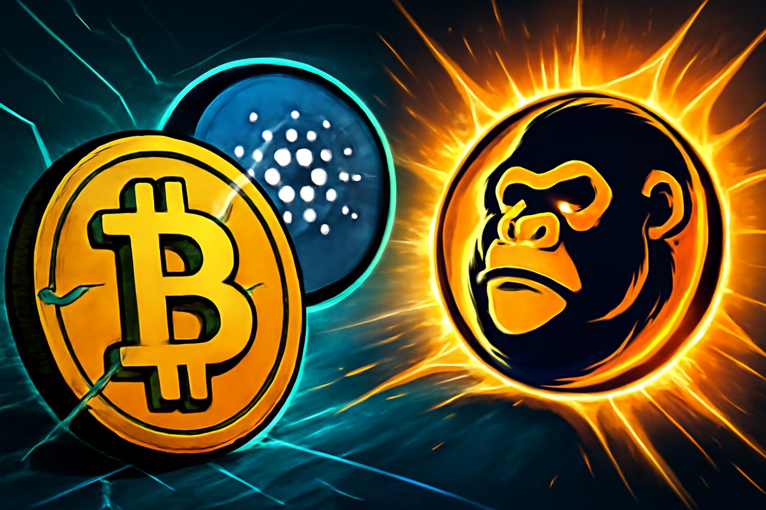 比特币与卡尔达诺趋势：Apeing 崭露头角，成为 2025 年的顶级山寨币之选