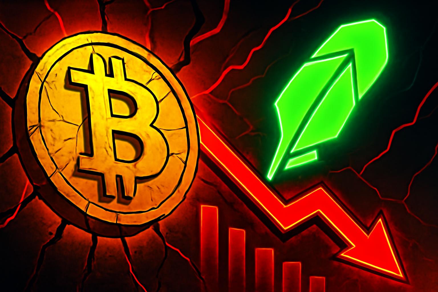 比特币与加密股票在 ARK Invest 扩大 Robinhood 持股之际承压