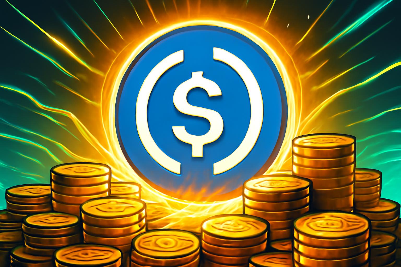 USDC 流通量在一周内上升约5亿美元