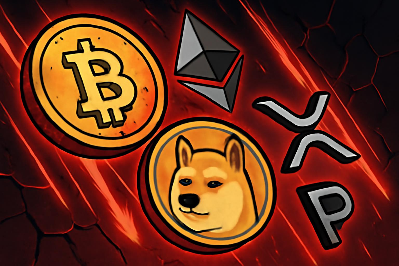 比特币、以太坊、XRP 与 Dogecoin 在日本债券收益率上升时下跌5%