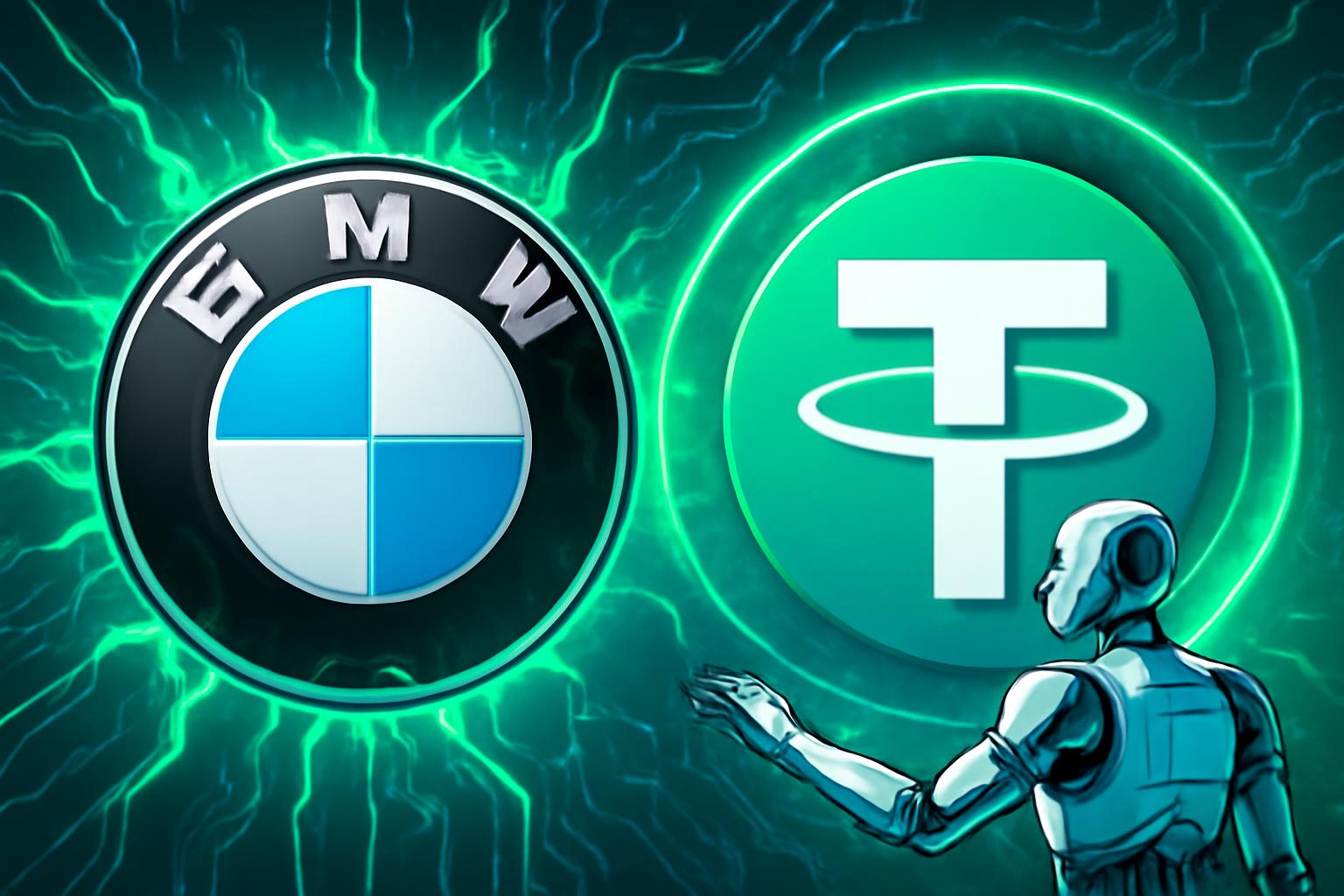 宝马 使用 JPMorgan Kinexys 区块链 自动化 外汇 转移；Tether 为 Generative Bionics Robotics 提供资金
