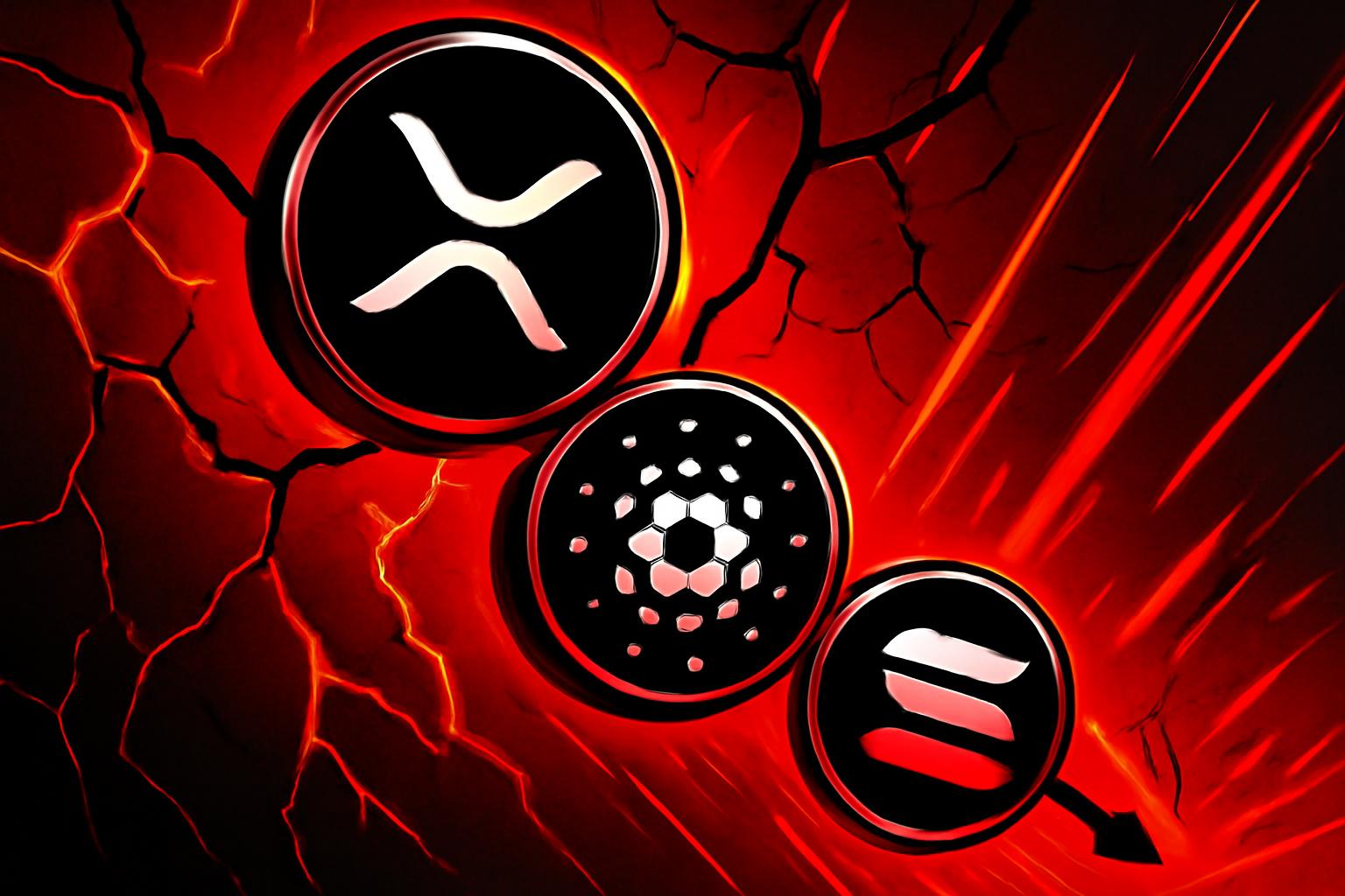 XRP、ADA、SOL 下跌 3%,图表突破暗示抛售可能持续