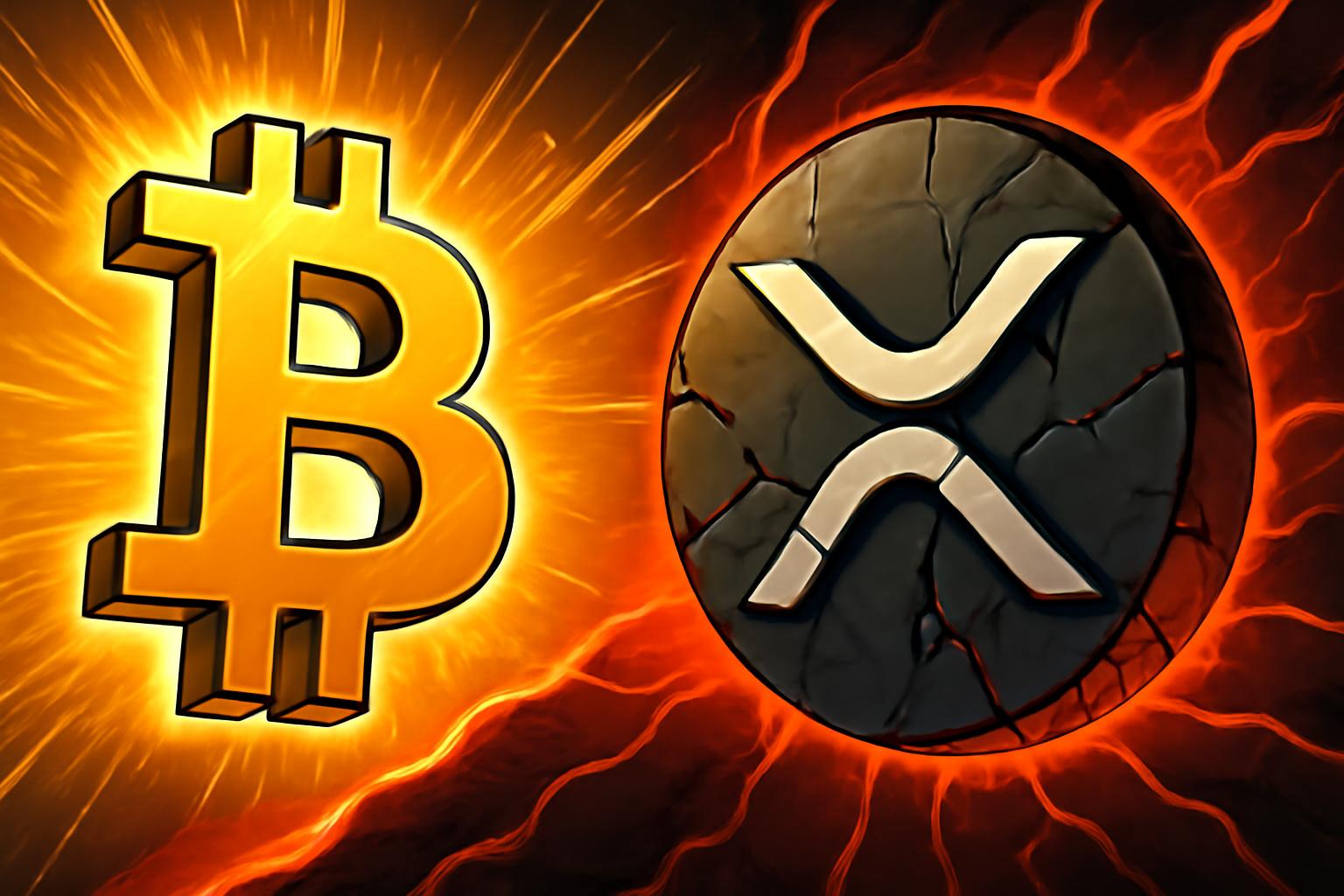 比特币与 XRP 价格新闻：瑞波币下挫，而比特币先拉升后回落