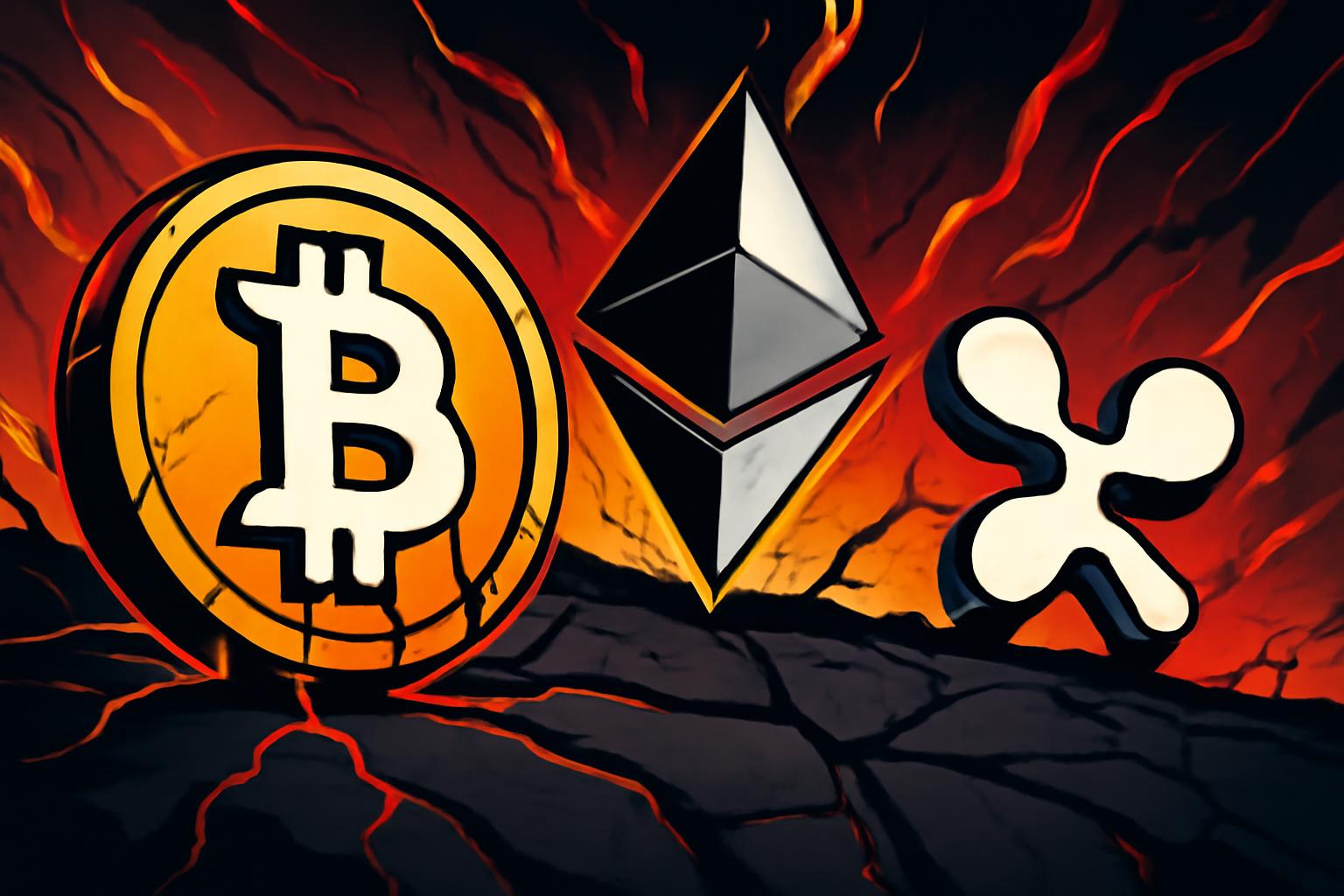 BTC、ETH 与 XRP 因日本央行利率决议压抑加密市场情绪而下跌