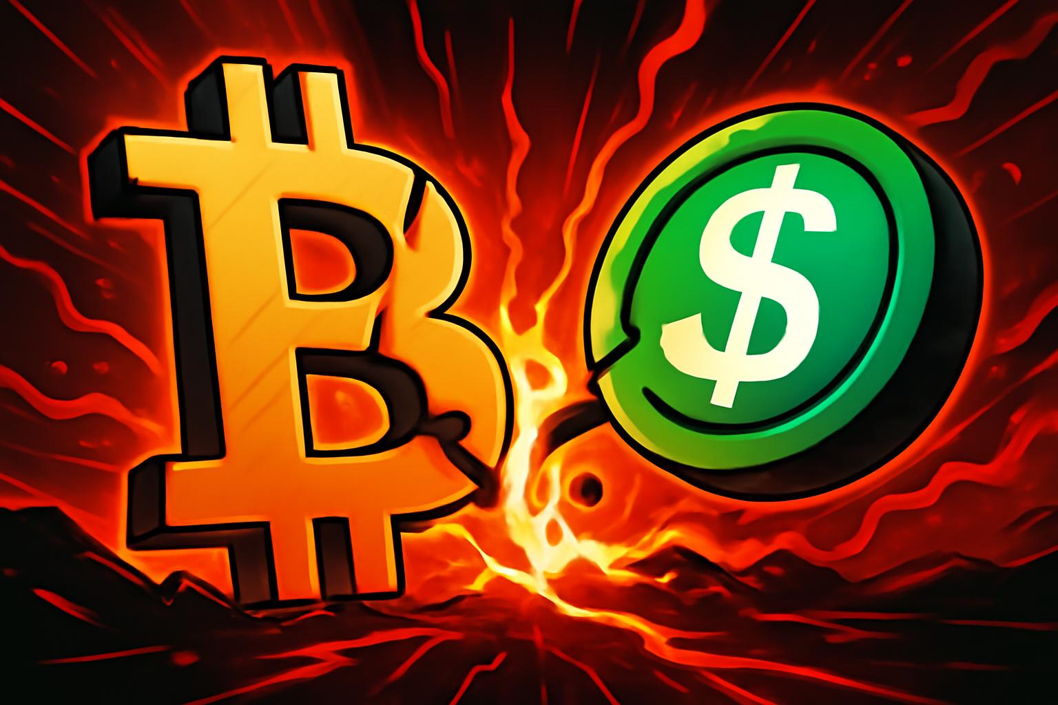 比特币因稳定币空头推动，在市场动态影响下走低