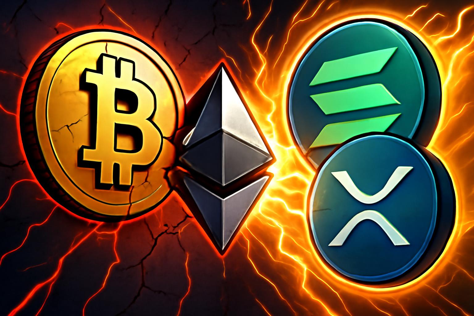 机构投资者抛售比特币和以太坊，买入 Solana 和 XRP