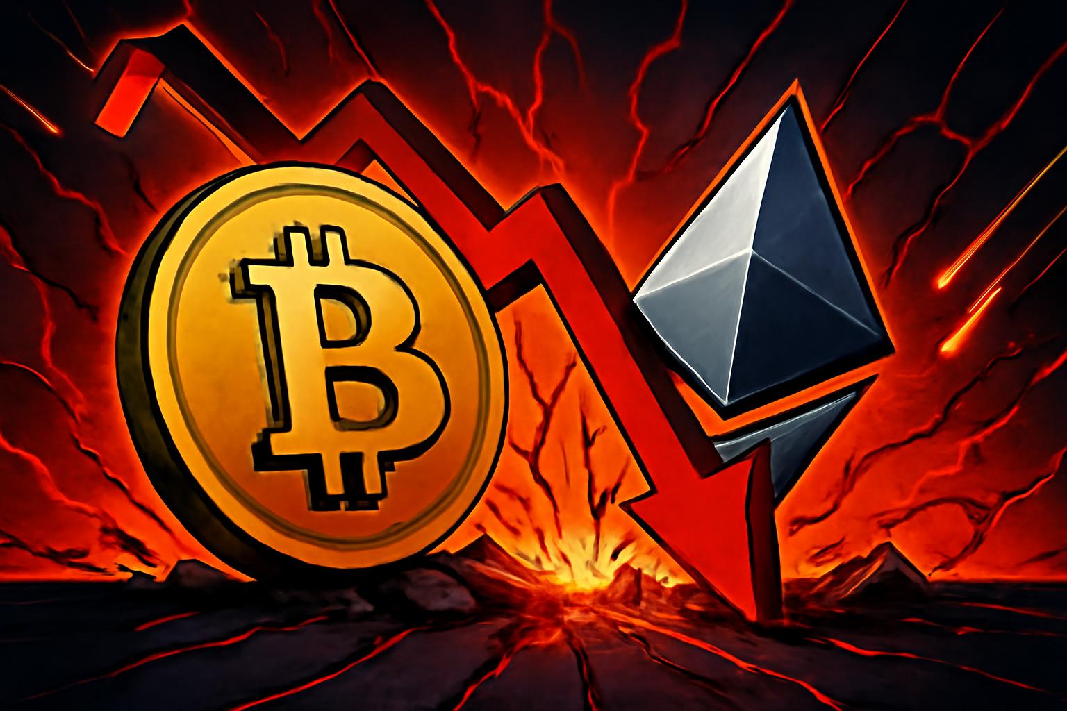 随着ETF资金外流发出熊市信号，比特币与以太坊下跌