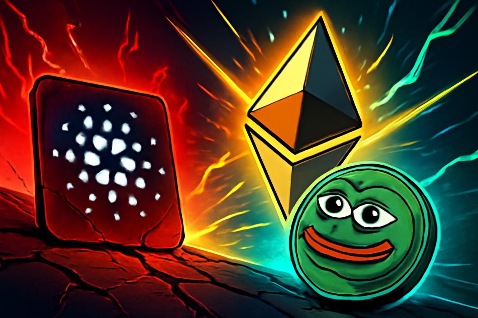 卡尔达诺在以太坊与小佩佩吸引投资者注意力时落后