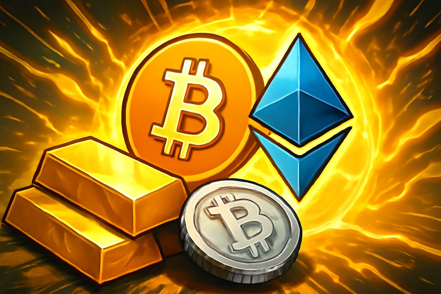 金银涨势超越标普500，美元走弱提振比特币与以太坊