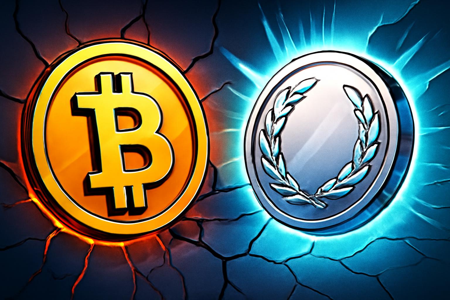 比特币停滞不前，随着白银上涨，加密市场走弱