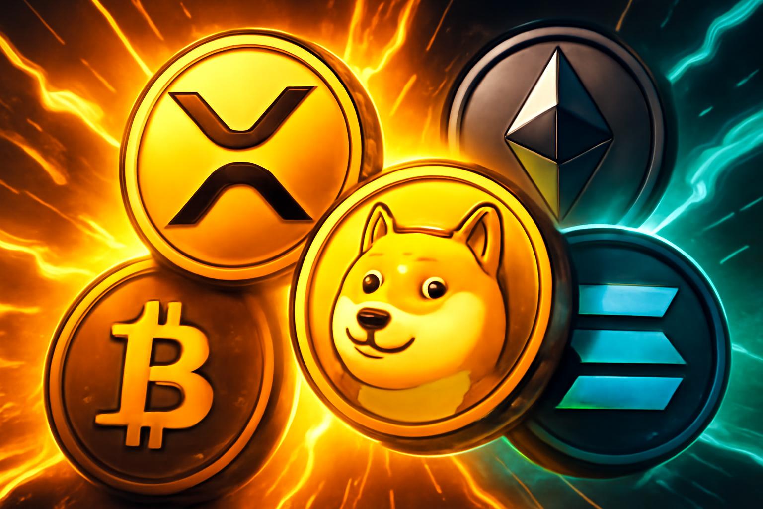 XRP、DOGE 和 SOL 在贵金属行情上涨中领先 BTC 与 ETH