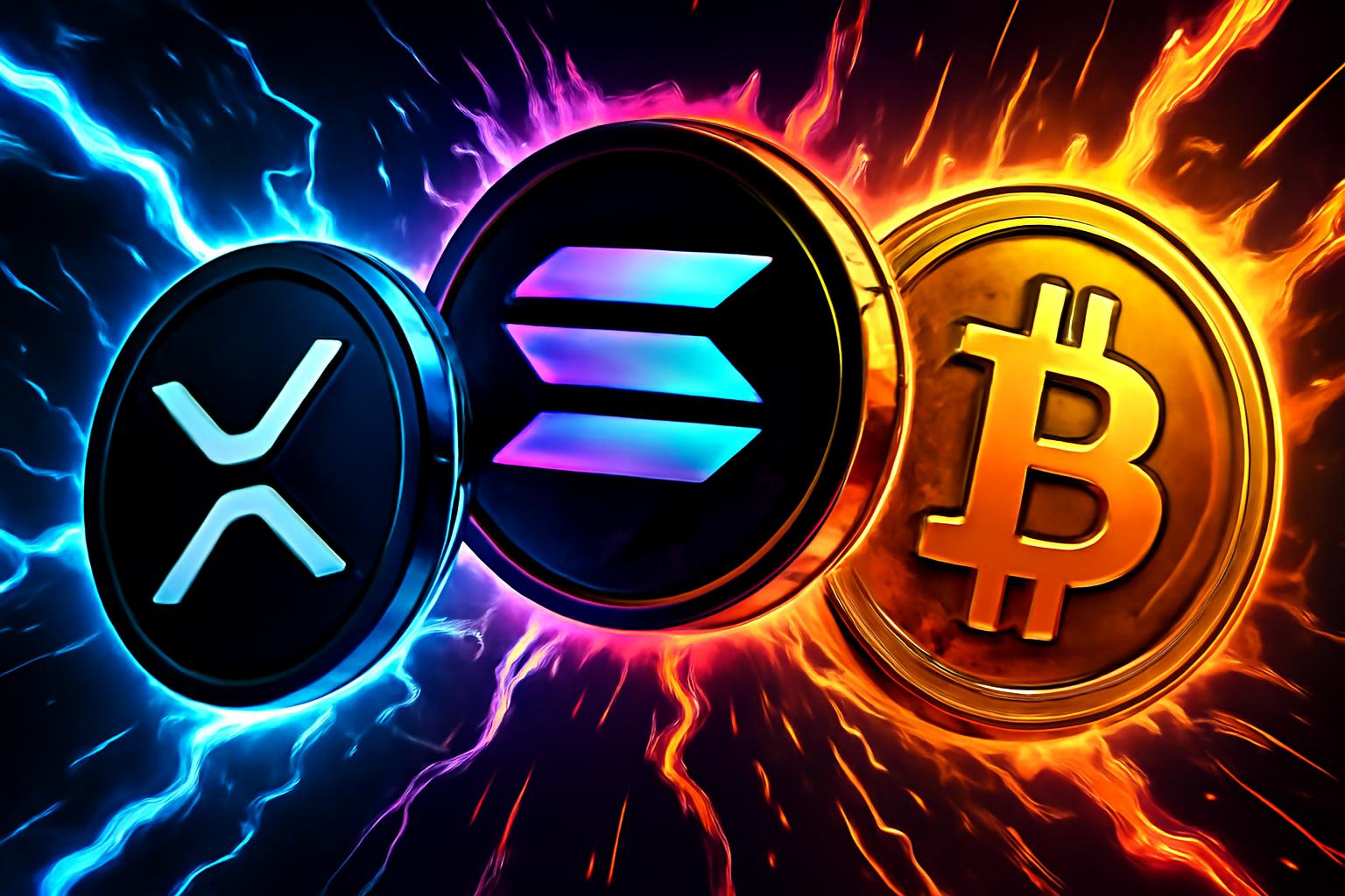 XRP 与 Solana 在 2025 年的波动性是比特币的两倍