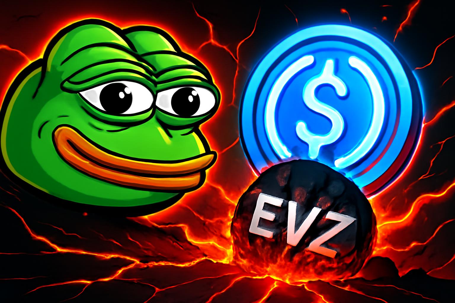 Pepe 与 USDC 主导资产购买，EVZ RSI 跌至 9.1%