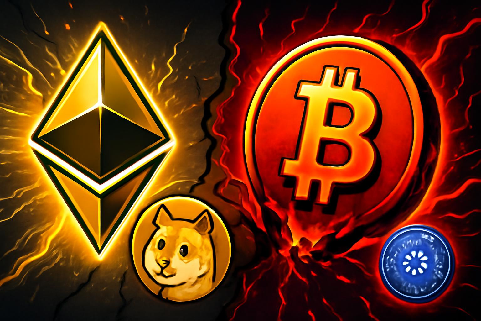 以太坊在市场中攀升3.91%，比特币下跌