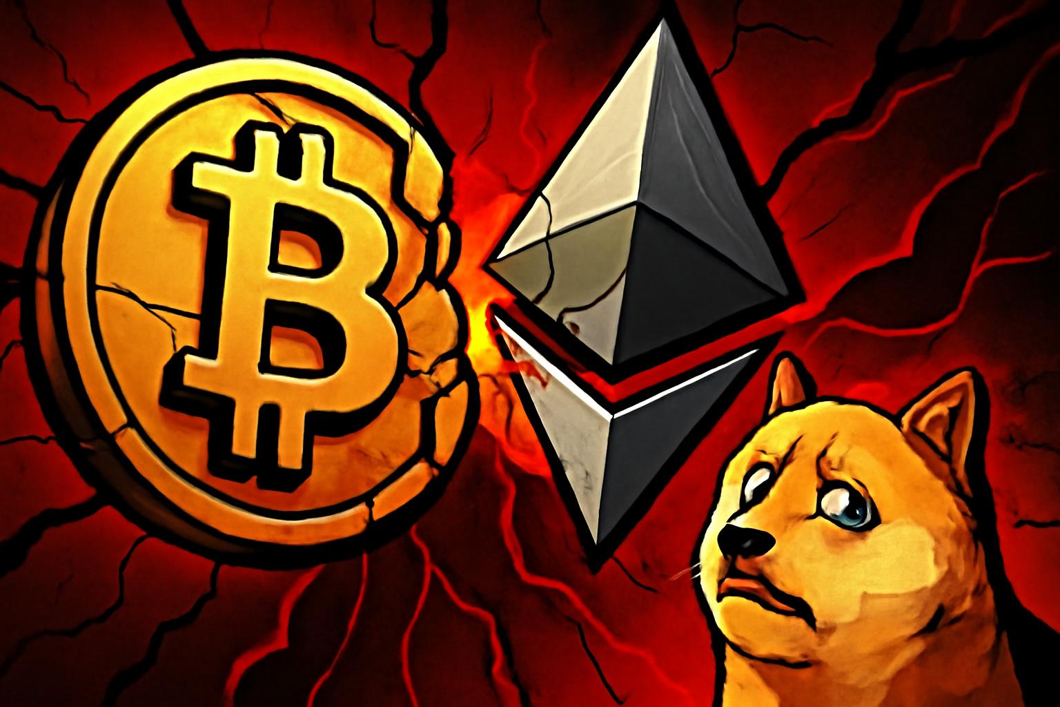 比特币与以太坊在加密货币抛售重新展开之际大幅下跌