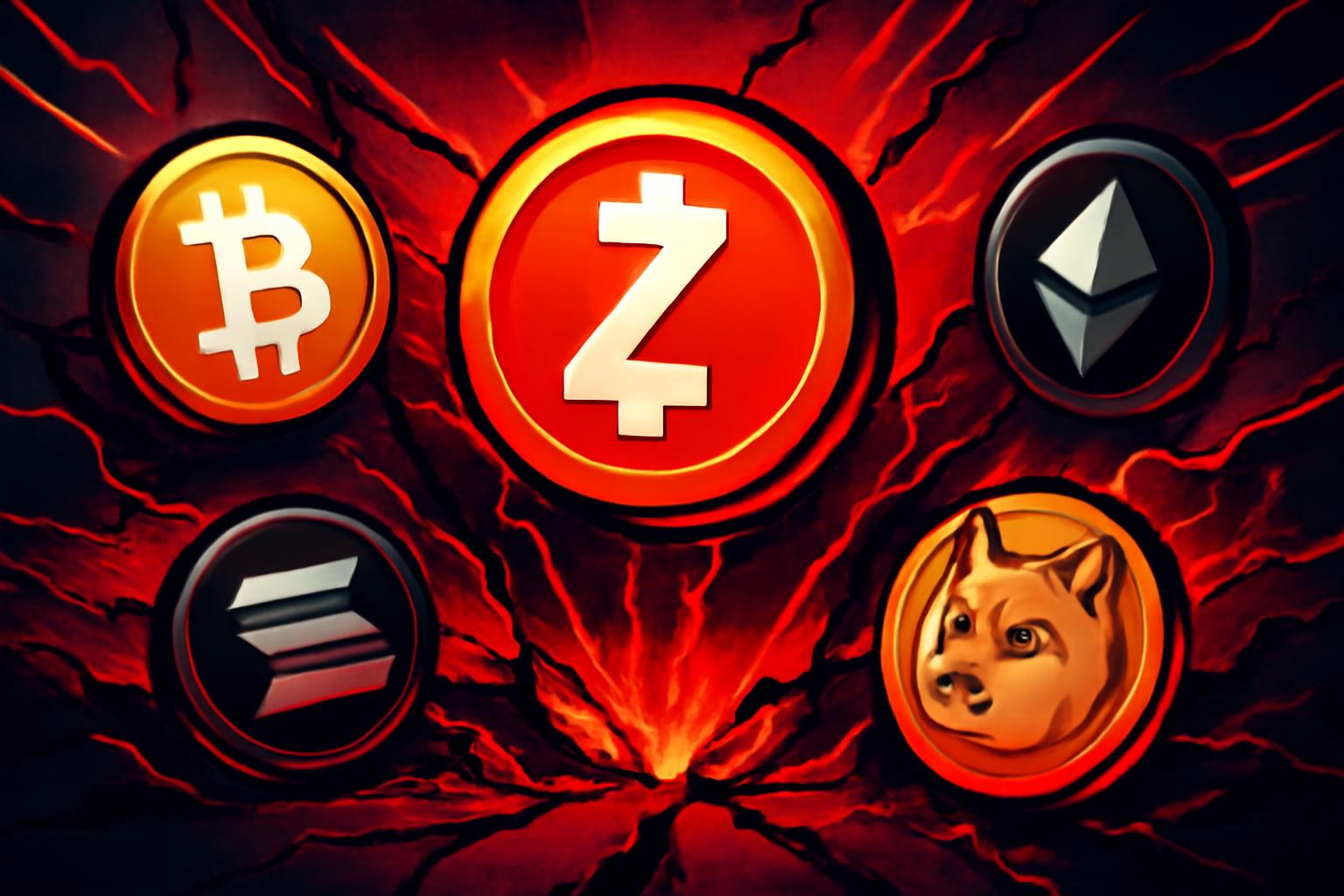 由梗币与 DeFi 引领的加密市场下挫，ZEC 下跌超过 15%