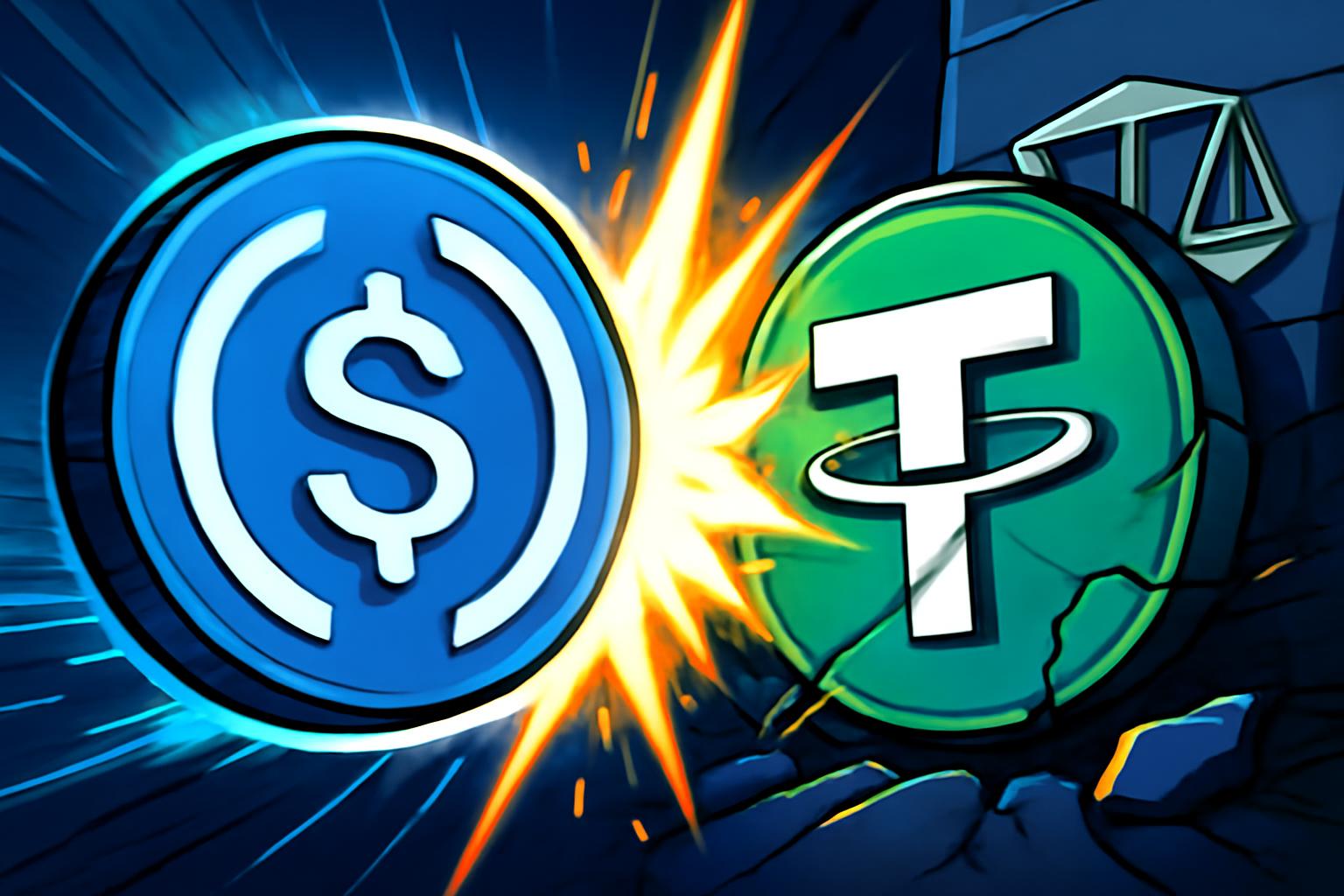 USDC 在监管明确的背景下领先 USDT 成为全球稳定币成交量之首