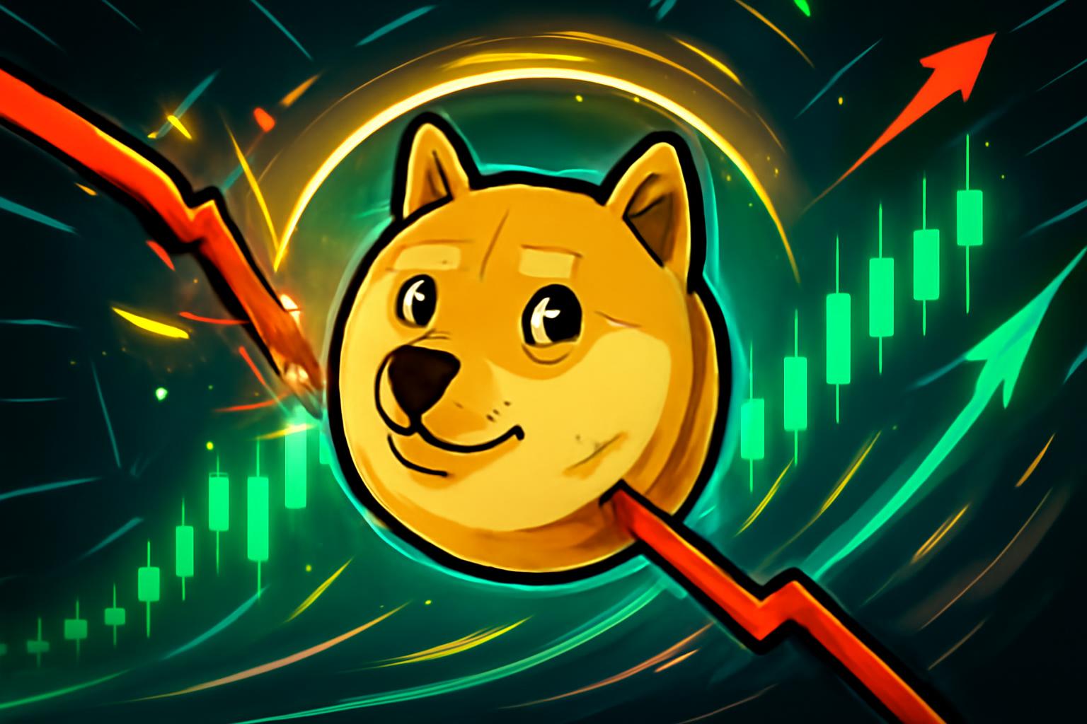 狗狗币在4小时图上突破下降趋势线——技术突破观察