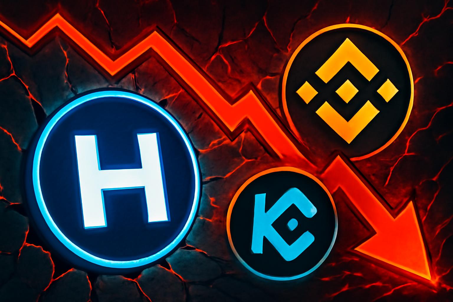 HTX在12月CEX现货成交量中跃居第四位,市场下跌20-30%