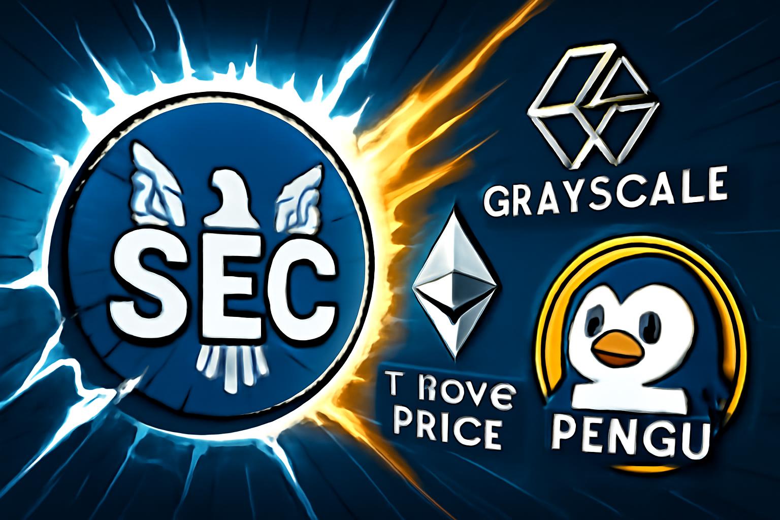 SEC 延迟 PENGU 与 T. Rowe 加密 ETF；Grayscale 寻求期权
