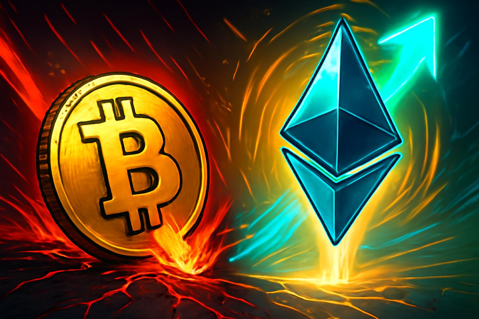 比特币下跌，以太坊上涨，在混合加密市场中，TradingView 的目标价为 $185K