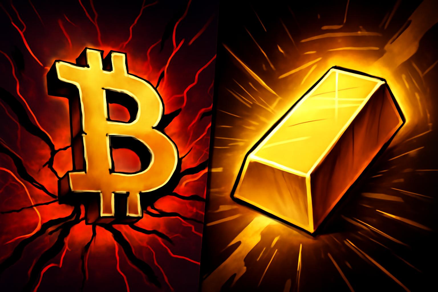 比特币价格下跌，加密货币回落，黄金上涨