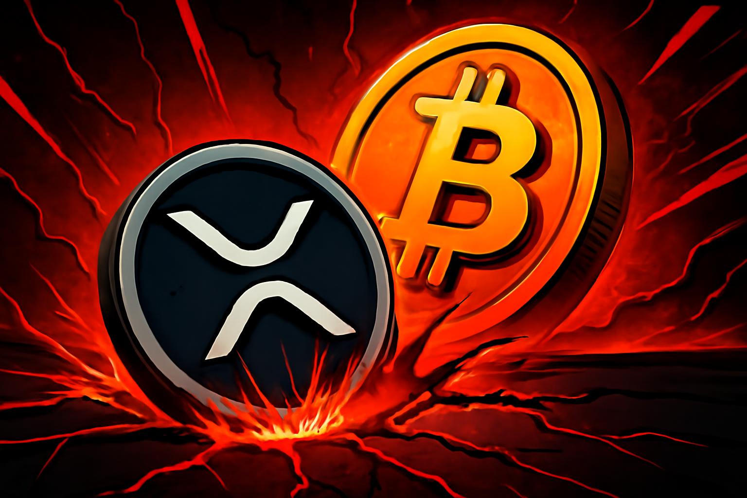 XRP下跌，由比特币驱动的抛售触发多头清算浪潮