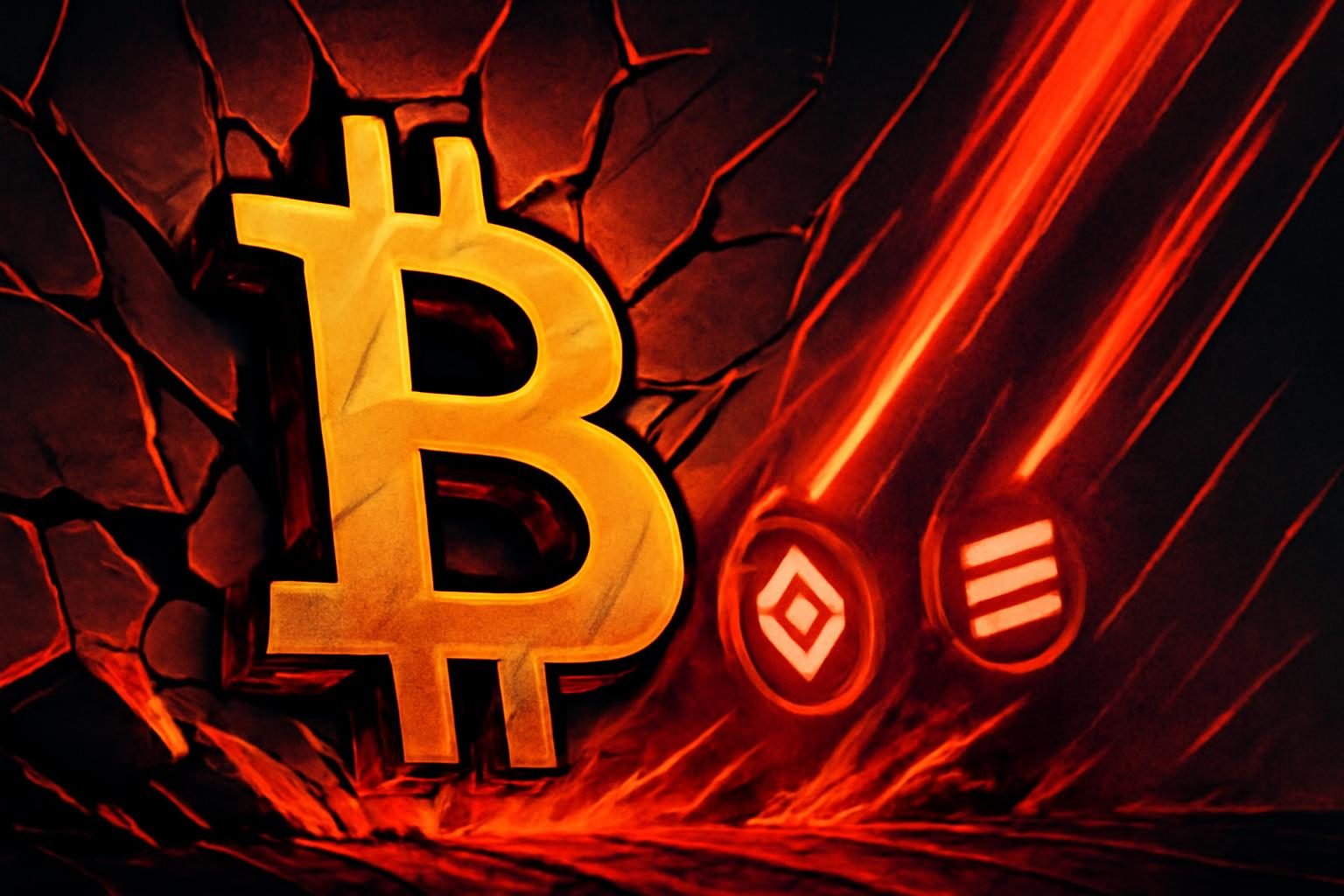 比特币暴跌至 $77K,山寨币暴跌、清算激增