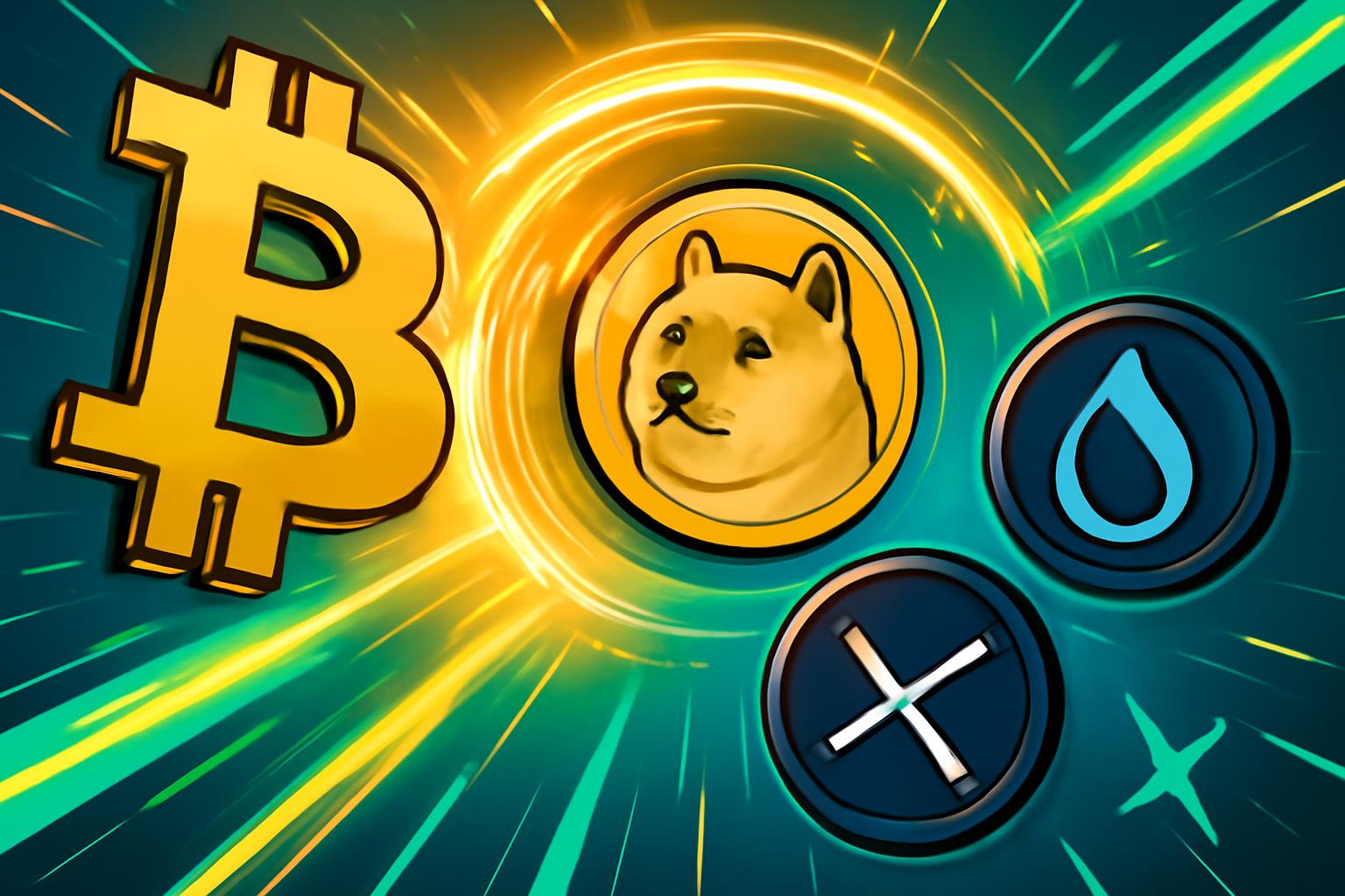 比特币反弹，SUI、XRP 与迷因币上涨；市场风险偏好回升