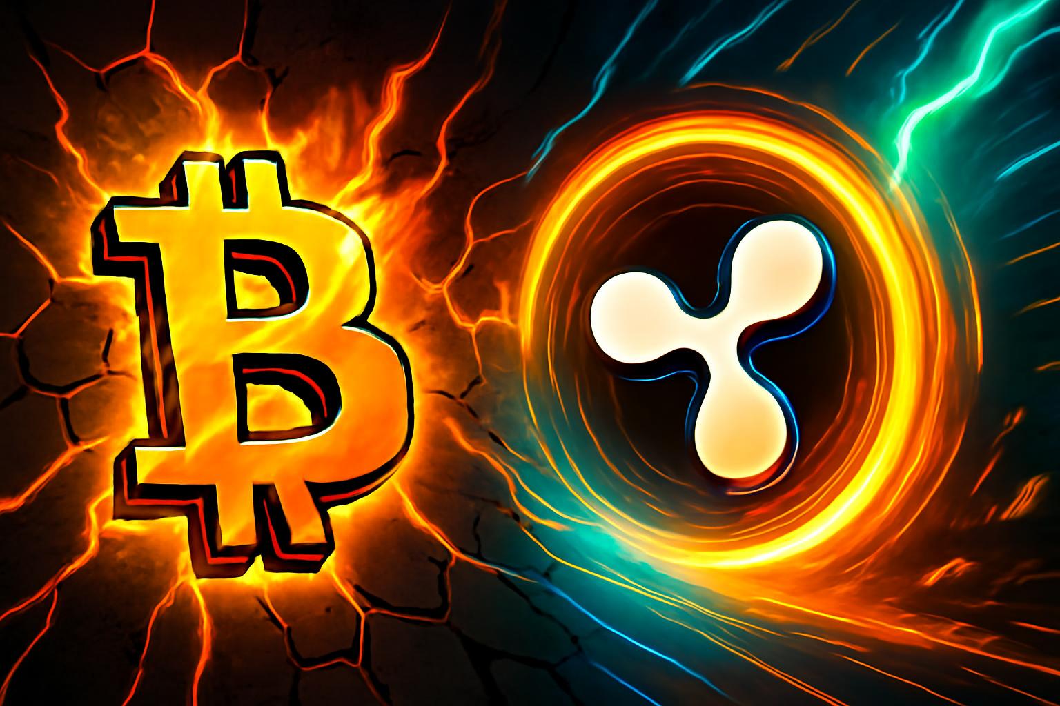 比特币价格波动性上升,瑞波上涨至多月高点