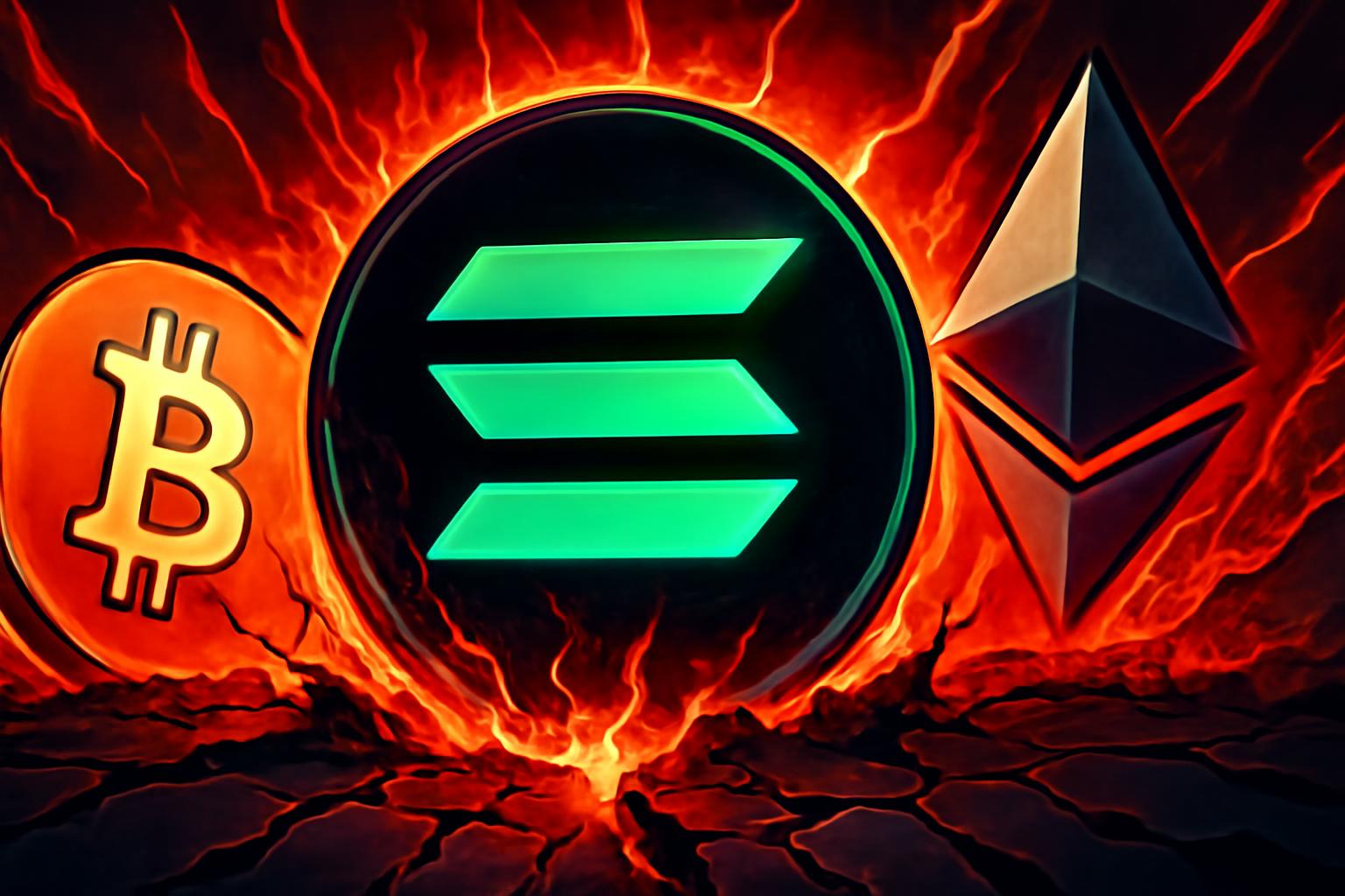 比特币与以太坊抛售重挫山寨币多头，Solana亏损促使暂停买入