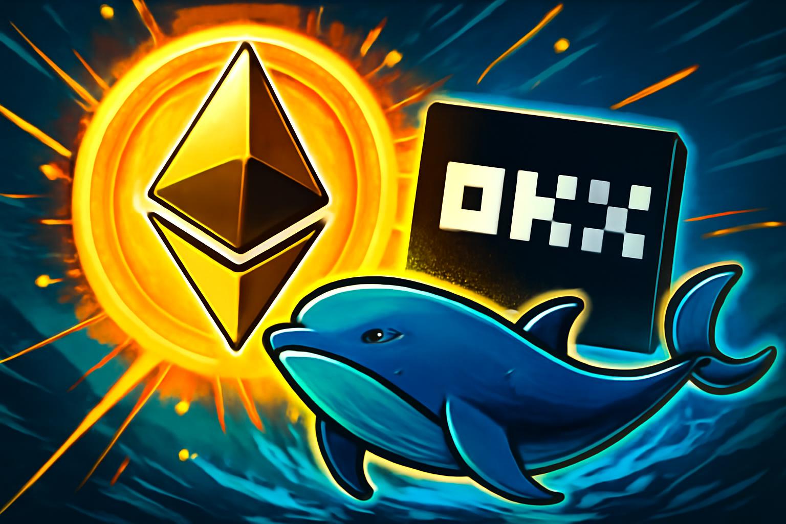 ETH 巨鲸从 OKX 提现 7,301 ETH,ETH 持仓增长