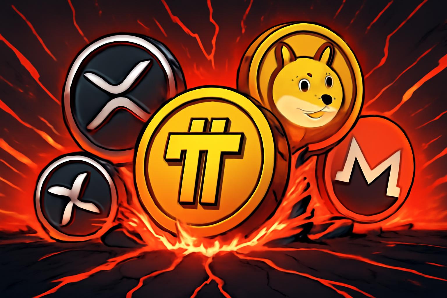 主要山寨币因获利回吐而下滑：Pi Network、Dogecoin、XRP 与 Monero