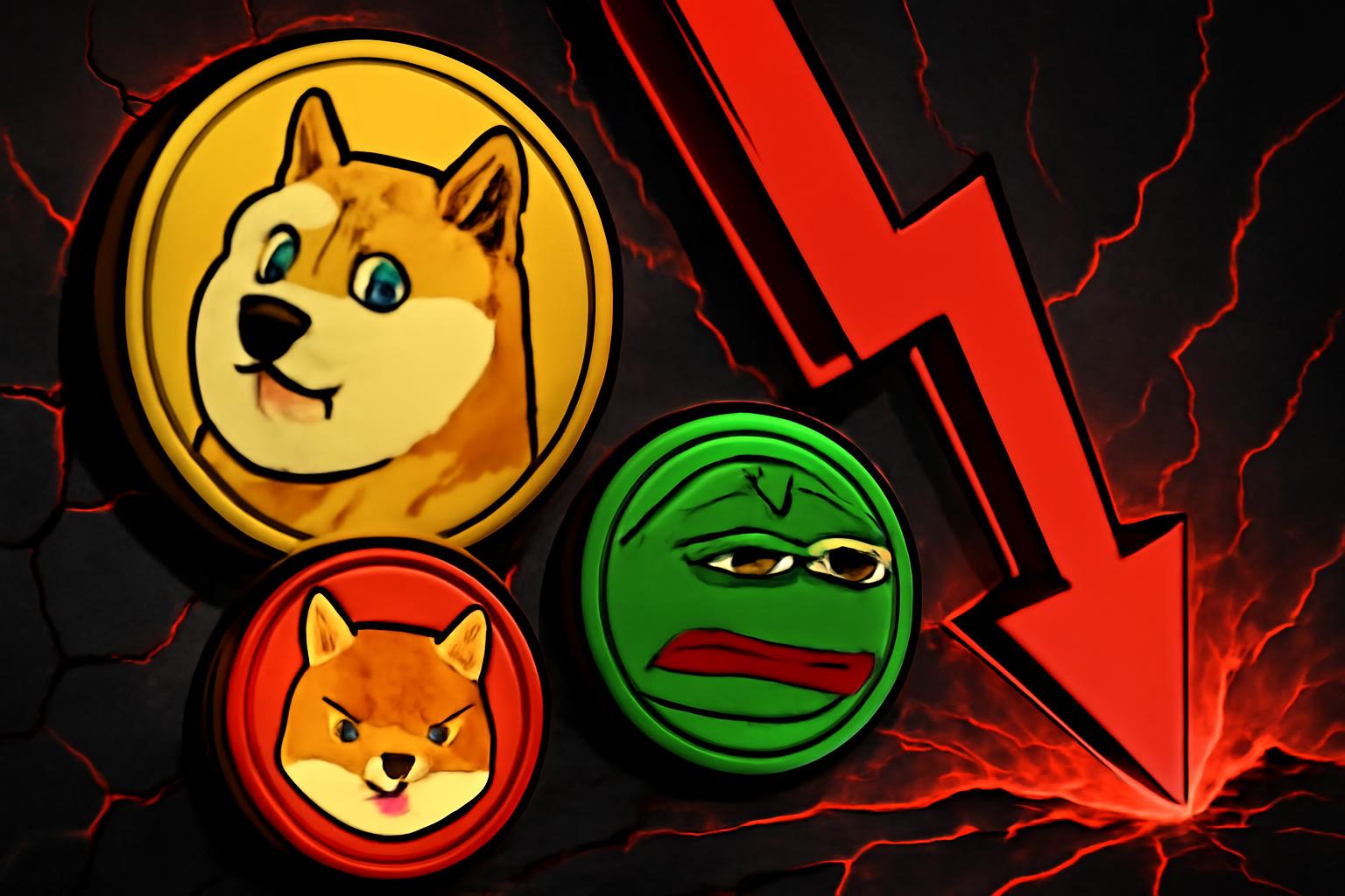 梗币在市场放缓时下跌:狗狗币、柴犬币和佩佩币下跌