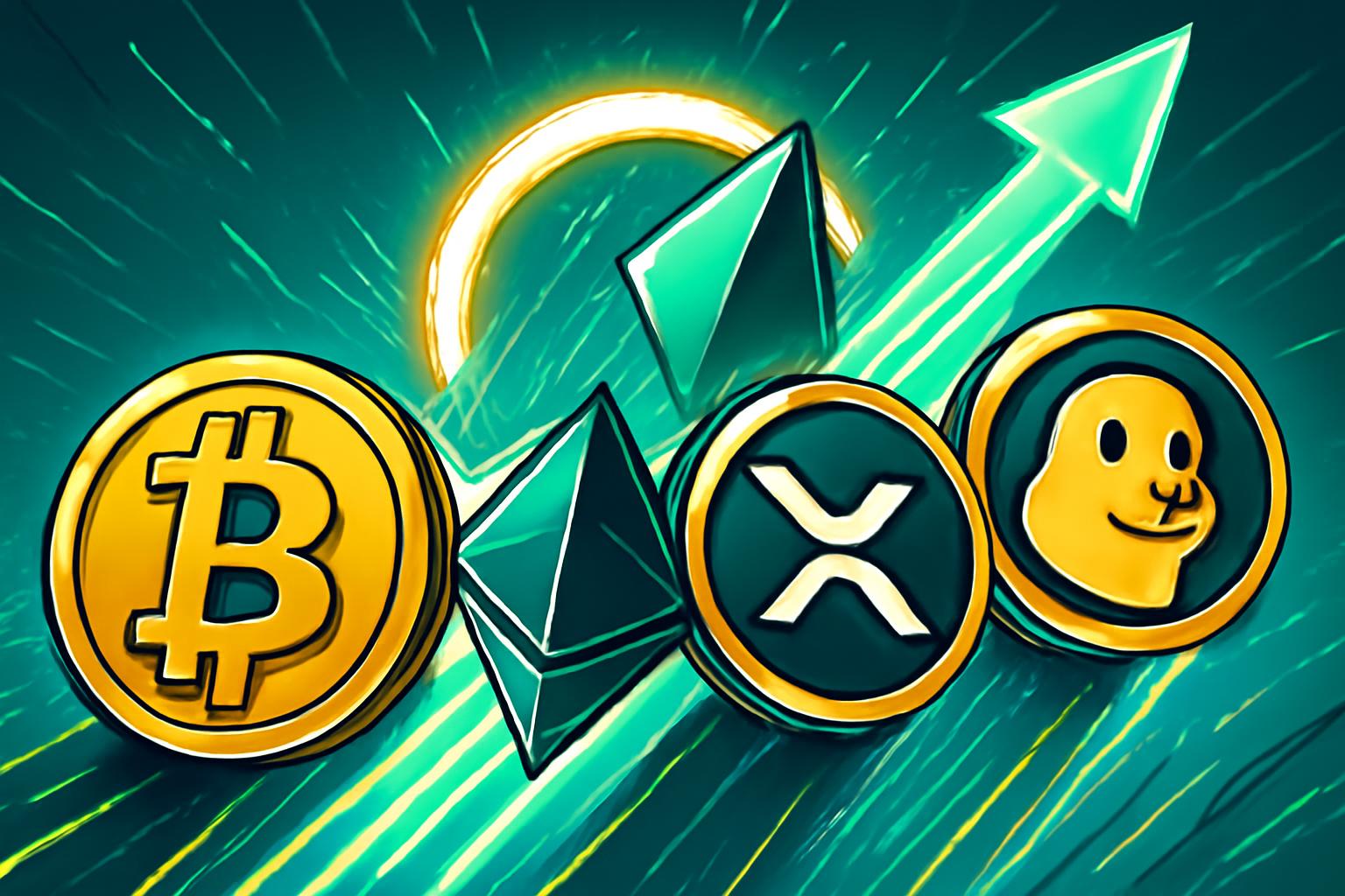 加密行情提振比特币、以太坊、XRP 与狗狗币