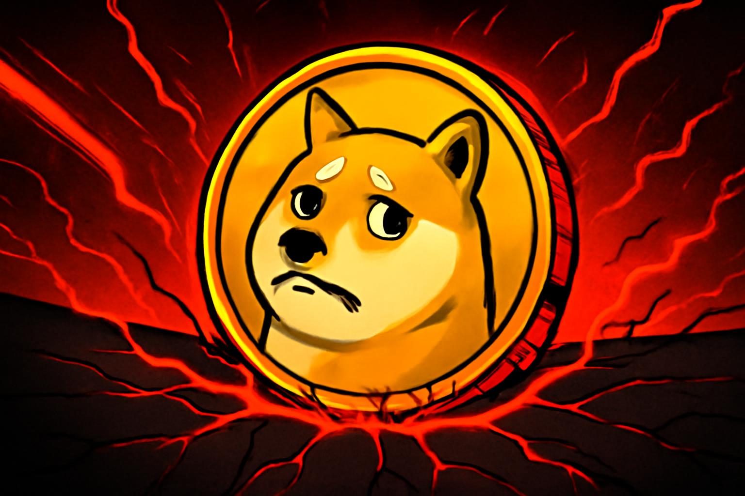 狗狗币在梗币领域的熊市下跌趋势持续,下跌7.6%