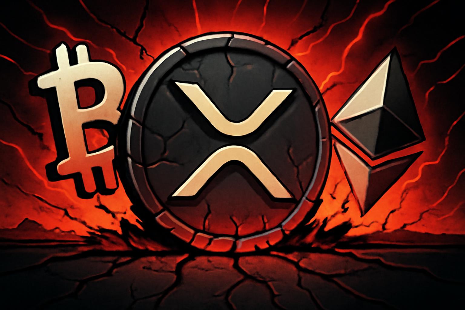 XRP 在加密市场下跌中的看跌势头：BTC、ETH 下滑与 ETF 资金流动