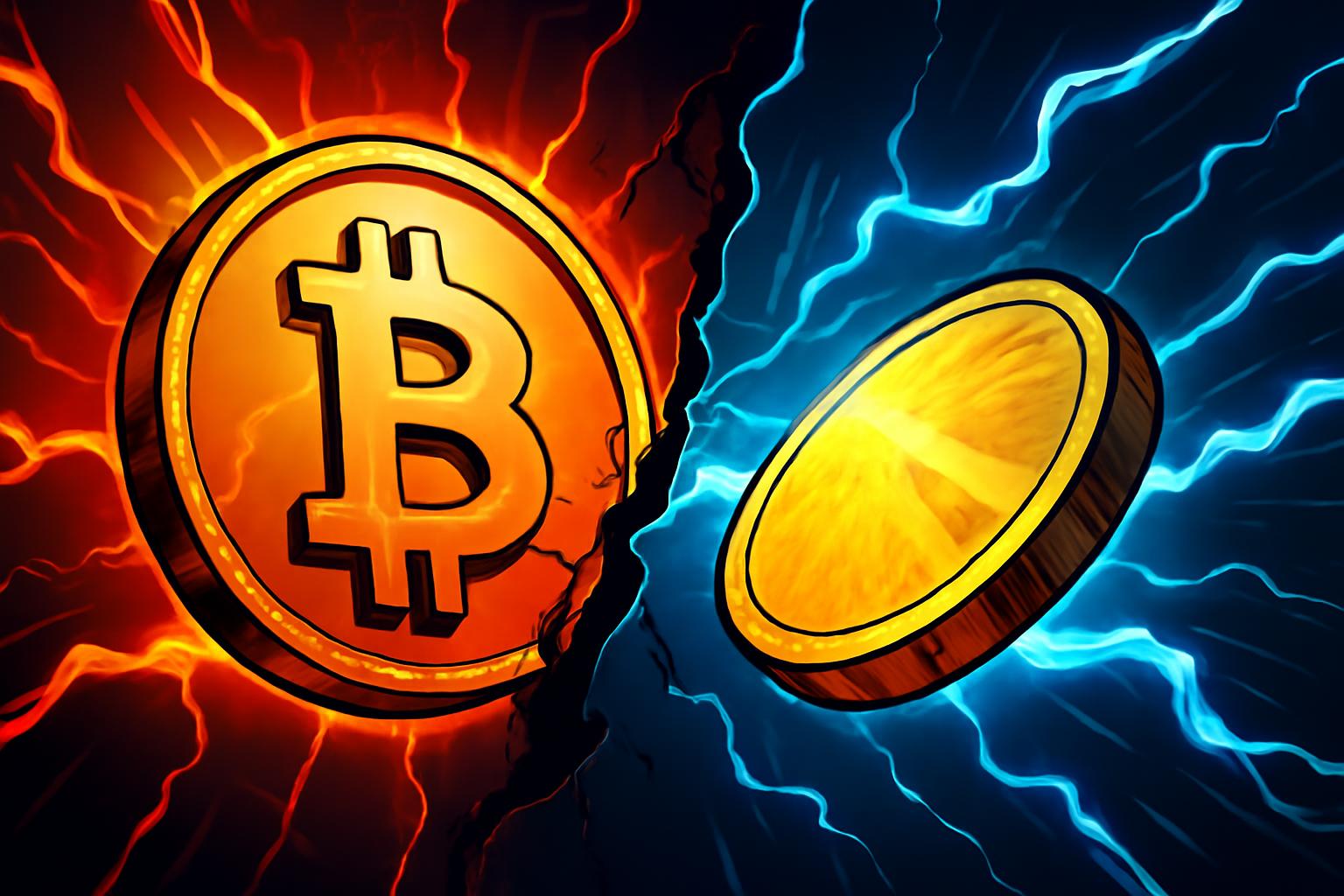 比特币在两者都出现两位数波动时背离黄金