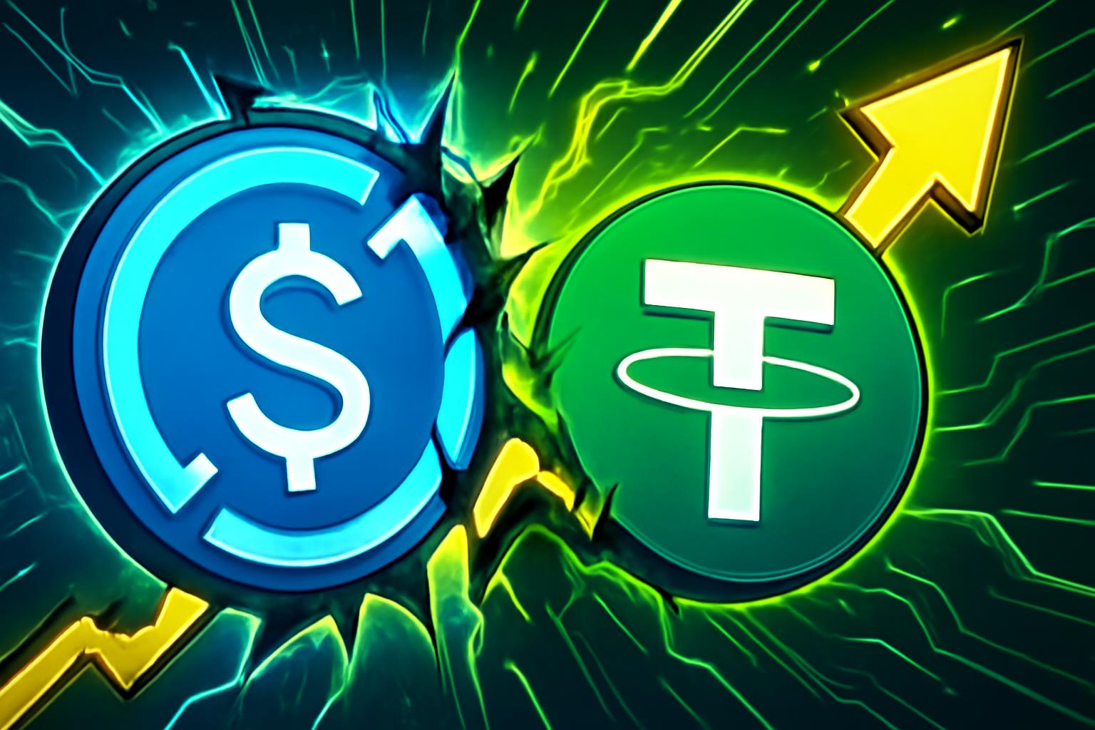 Circle 的突破时刻：股价翻倍，USDC 在链上交易量超越 USDT