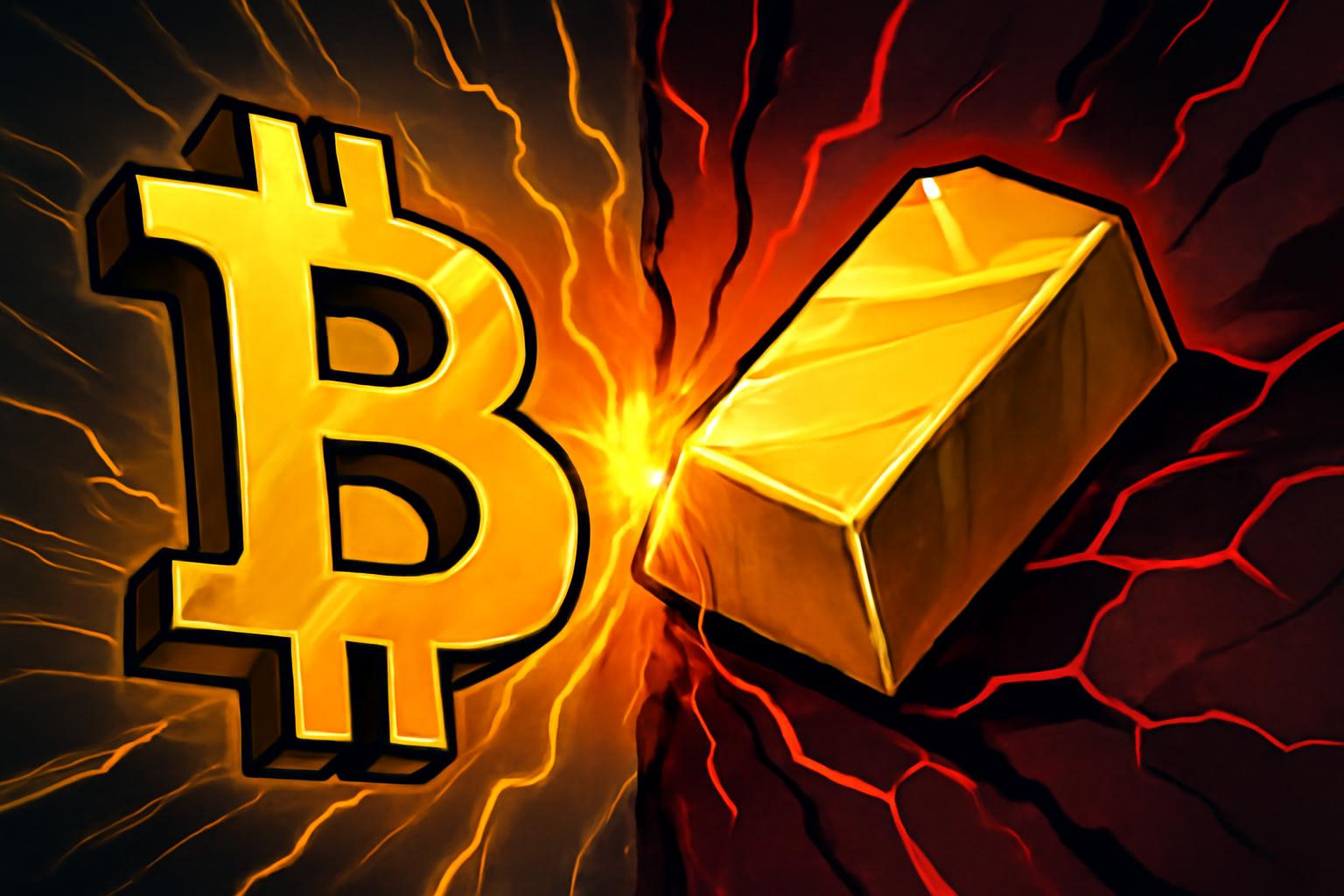 比特币–黄金相关性达到三年低点，显示比特币底部信号