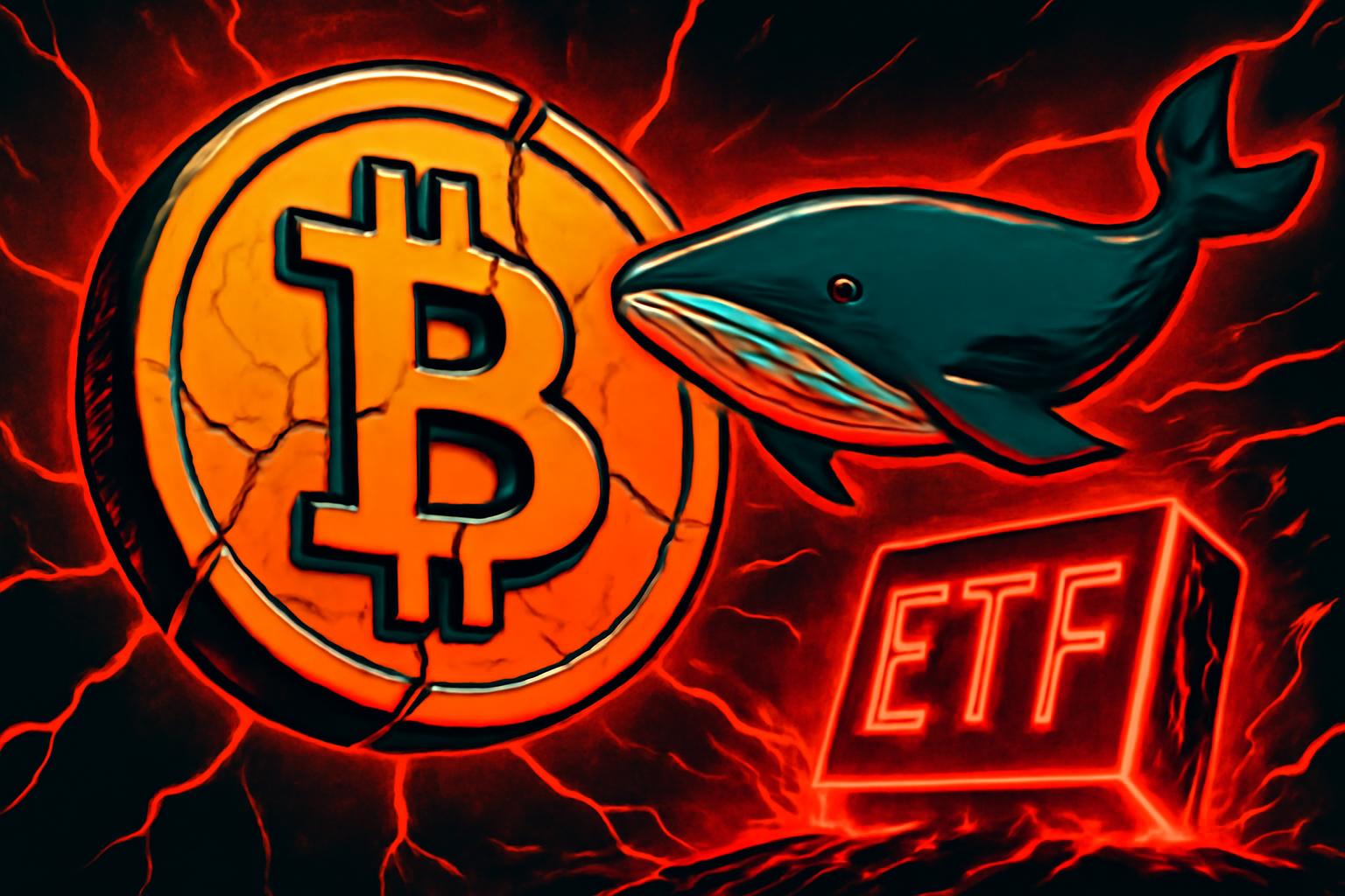 比特币在68k支撑位测试,ETF资金外流与鲸鱼累积塑造市场前景