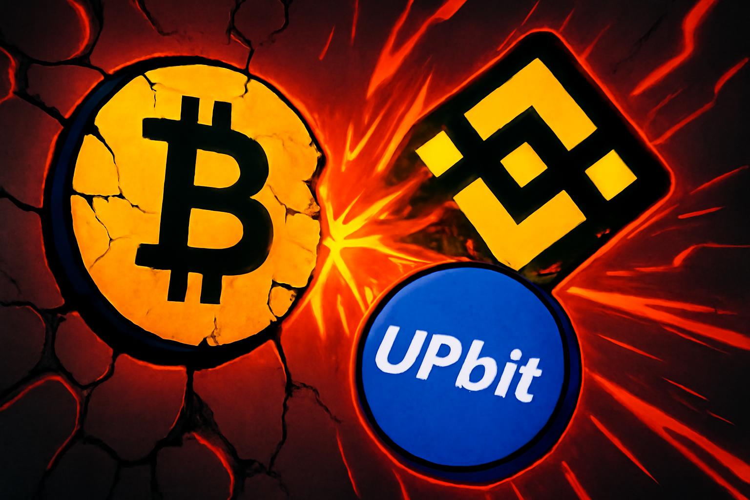 比特币在 Upbit 与全球市场之间的价格分歧,韩元走弱
