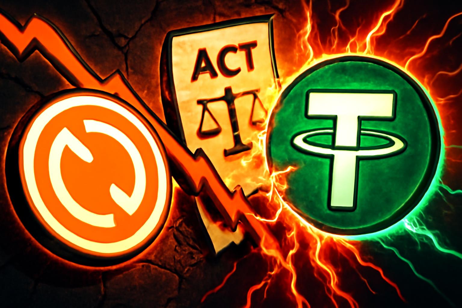 Circle 股价在 CLARITY 法案来临之际下跌 25%，Tether 加剧竞争