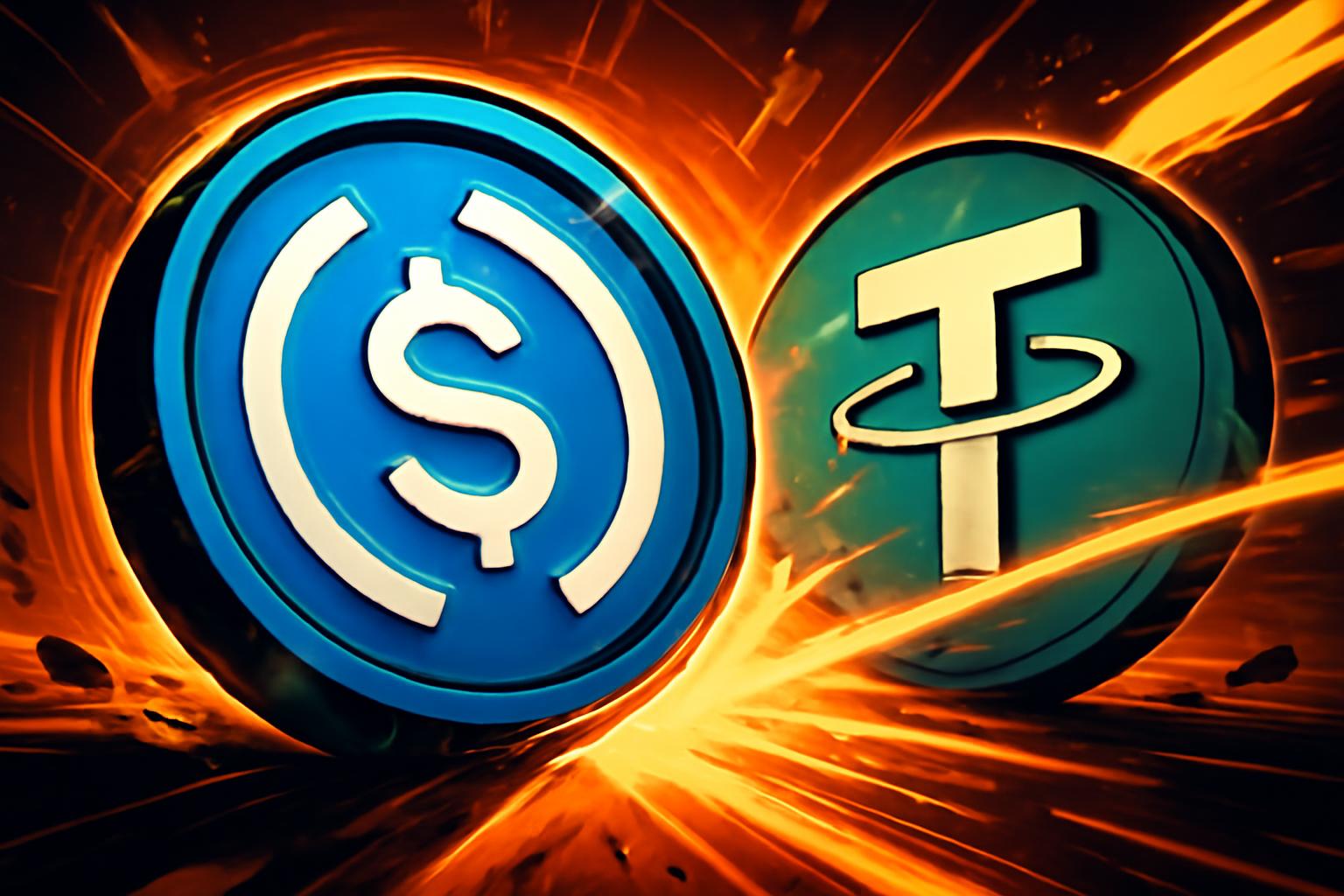 USDC在2月稳定币交易量中领先，超过Tether