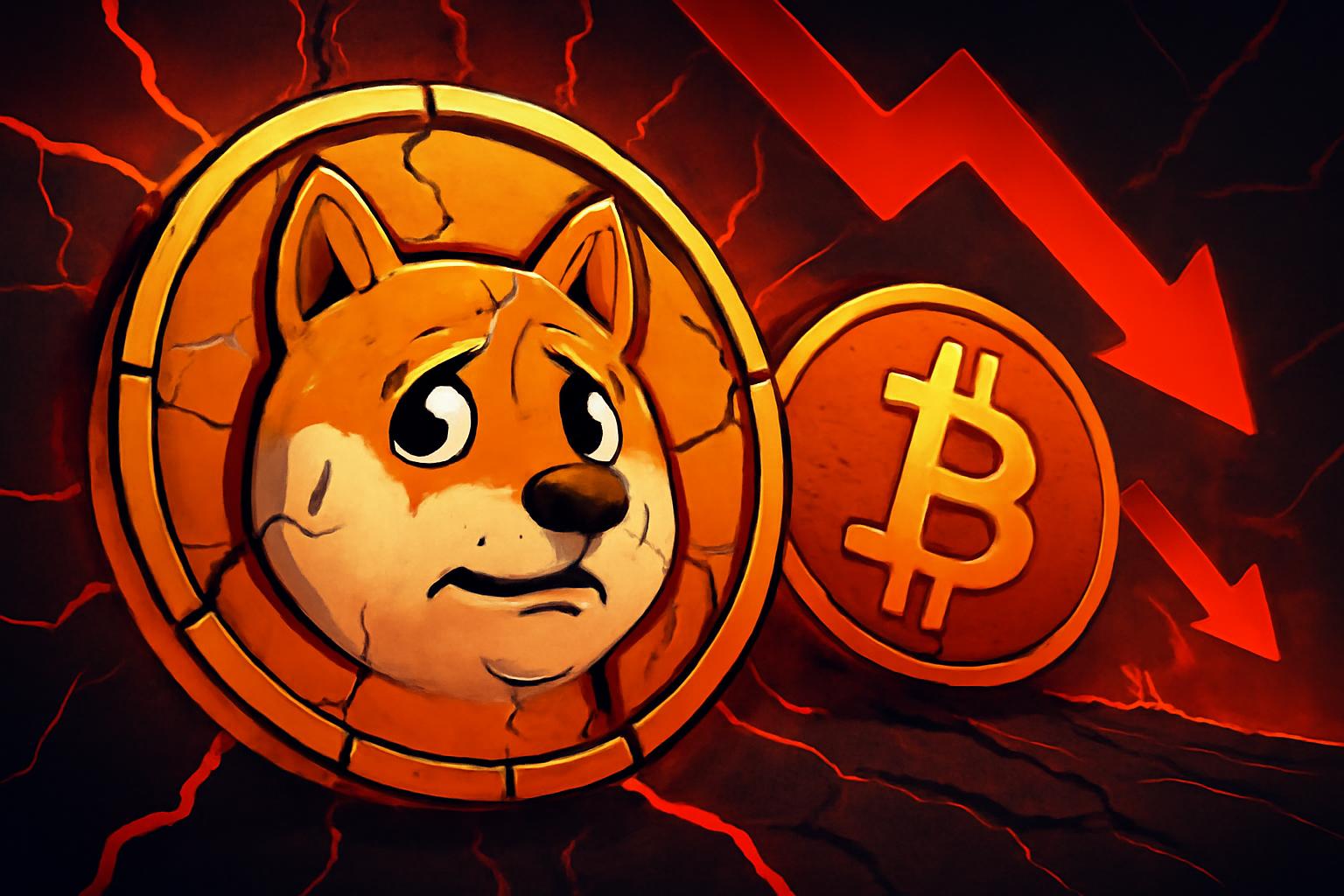 狗狗币下挫,BTC交易对下破,关注$0.07的走势