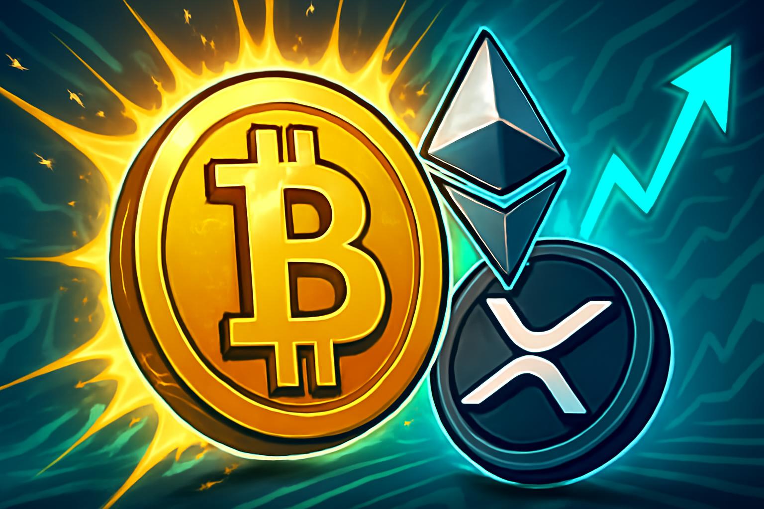 比特币、XRP、以太坊在加密资产反弹中走高，但涨势落后于股市的特朗普行情